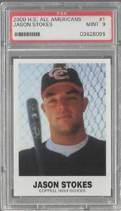 2000 High School All Americans Jason Stokes #1 Rookie PSA 9 MINT - Picture 1 of 2
