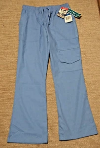 PANTALONI SCRUB GAMBE CREST CREST NURSE NUOVI CON ETICHETTE ~ BLU SOFFITTO ~ taglia media - Foto 1 di 12