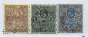 Sierra Leone KGV 1912-21 3d, 1/, and 2/ used - Picture 1 of 1