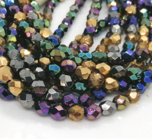 Preciosa Czech Glass 6mm Fire Polished Beads - Metallics - Pack of 58 - Picture 1 of 2