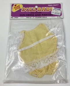 Piccola bambola artigianale in fibra vestiti bambino sole vestito e mutandine giallo 6" - 7" nuova sigillata - Foto 1 di 3