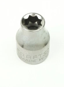 Craftsman -↊⅁- 1/4" 8 Point Double Square Chrome Socket 3/8" Drive 44341 USA - Picture 1 of 3