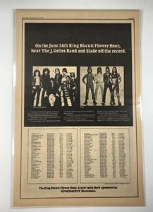 J. GEILS BAND/SLADE Original 1973 Vintage King Biscuit Flower Hour AD Glam - Imagen 1 de 1