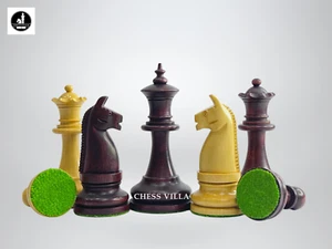 1900s' American Chess Company Repro Chessmen -Weighted Mahogany Stained Boxwood - Picture 1 of 9