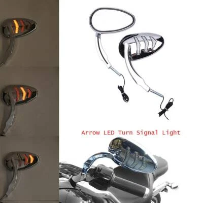Espejos retrovisores de motocicleta con intermitente LED para Harley Dyna FXDF Road King Foto 1 de 4