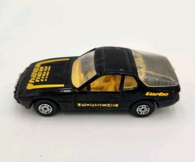 Vintage Corgi Black w/Yellow Interior Porsche 924 Turbo Diecast Vehicle Car - Image 1 of 4