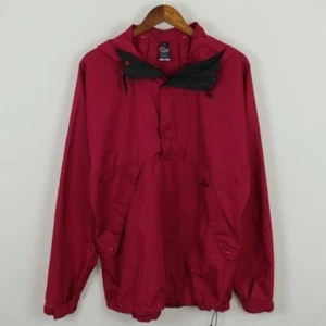Lowe Alpine Men's Medium Red Pink Hooded 1/4 Zip Pullover Windbreaker Jacket - Picture 1 of 9