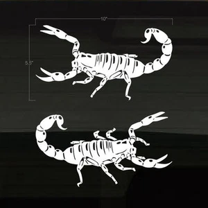 Scorpion Scorpions Set of 2 White Vinyl Decals Stickers 10" x 5.5" Scorpian - Picture 1 of 1