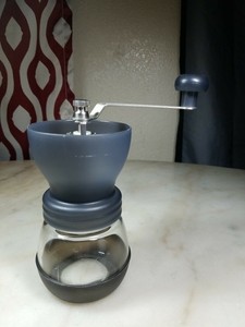 Manual Coffee Grinder Hand Mill, Plastic Glass,  Adjustable Conical Ceramic