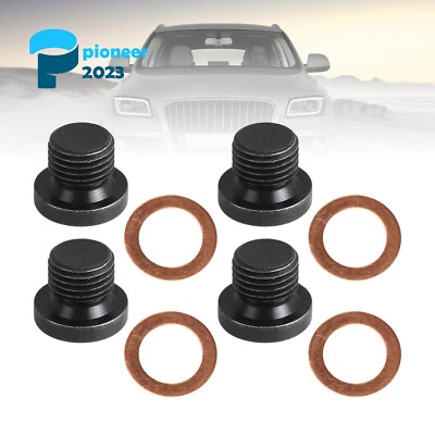 4PCS Cooper Washer ＆ Steel Engine Oil Drain Plug Screw M14x1.5 for Audi Porsche  - Image 1 of 4