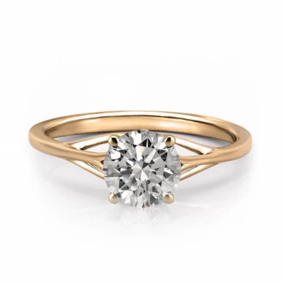 Diamond Ring 1.00 Ct Round Cut IGI 18K  Yellow Gold Lab Grown  Black Friday Sale - Image 1 of 4