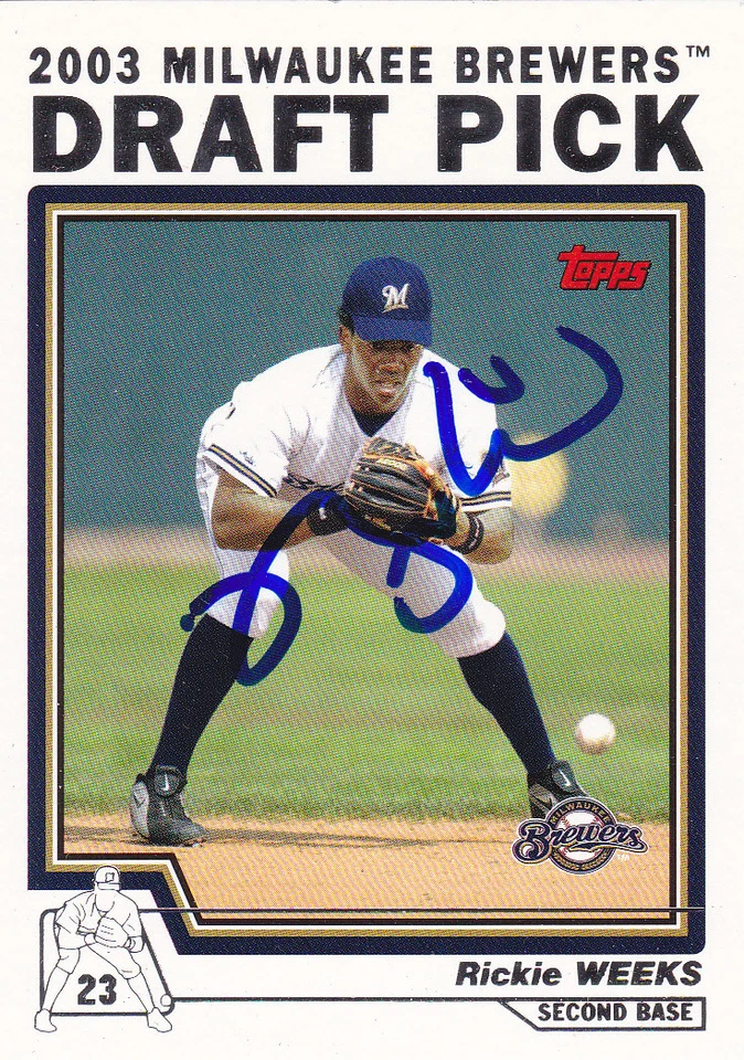 RICKIE WEEKS MILWAUKEE BREWERS SIGNED 2004 TOPPS CARD MARINERS DIAMONDBACKS RAYS - Image 1 of 1