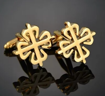 MENS PREMIUM KNOT Cufflink GOLD Pl Lux Wedding FORMAL SUIT IN A GIFT POUCH UK - Image 1 of 4