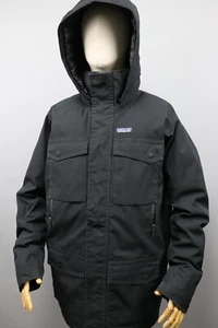PATAGONIA Thunder Cloud Black Parka Down Pocket Jacket with a hood Size XL - Picture 1 of 24