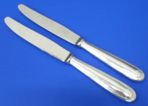 2 Christofle France PERLES Beaded Edge Glossy Silverplated 9 3/4" DINNER KNIVES - Picture 1 of 8