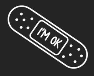 Ban Aid Im OK Scratch Repair JDM Racing Funny Vinyl Decal Sticker Window Truck - Picture 1 of 3