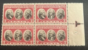 US Plate Block Scott #703 2c Yorktown come nuovo, francobolli originali con cerniera - Foto 1 di 2