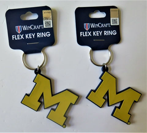 TWO (2) MICHIGAN WOLVERINES, FLEXIBLE KEY RINGS FROM WINCRAFT Cover