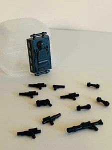 Star Wars Lego Han Solo Frozen Block Minifigure with Blasters Lightsaber Handles - Picture 1 of 2