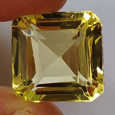 16.55 Ct. AAA+ Large Yellow Topaz Square Cut Loose Gemstone Gift for Women Her - Image 1 of 4