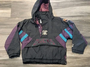 RARE Vintage 90's Anaheim Ducks NHL Center Ice Starter Jacket Size Small - Picture 1 of 8
