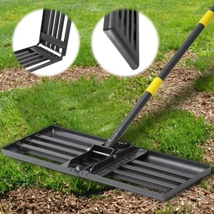 Lawn Leveling Rake, Foldable 30"x10" Level Lawn Tool with Curved Edge,Heavy D... - Picture 1 of 8