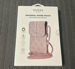GUESS Etui Téléphone Pochette Universelle Cuir Portefeuille Porte Carte avec Sangle Neuf - Photo 1 sur 4