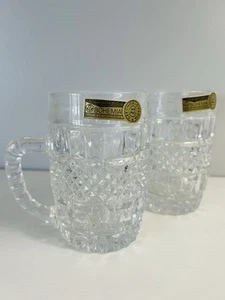 Bohemia Czech Bierkrüge Bleischliff Kristall Gläser neue Griffe 2er Set - Bild 1 von 8