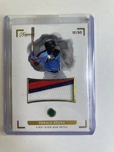 2024 Ronald Acuna Jr Keepsake Gem Relic 12/50 Jersey Swatch #330 3 Color - Picture 1 of 2