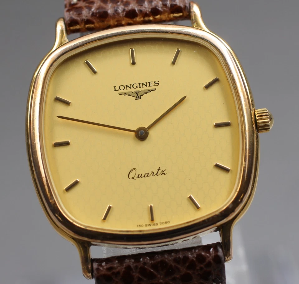 [Exc+5] Longines 150 7050 L150 Gold Square Quartz 30mm Swiss Made Men's Watch - Image 1 of 4