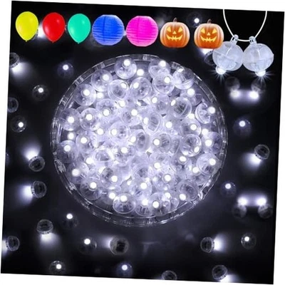  100 Piezas Luces de Globo con Gancho, Largo Tiempo de Espera, Flash Impermeable Blanco Frío Foto 1 de 4