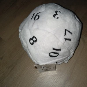 Ultra Pro Jumbo Plush D20 Dice Bag White With Black Numbering 10"  Zipper  - Picture 1 of 2