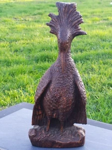  Grand Kagou Huppé  Sculpture en Bois  Nouvelle Calédonie Ancien - Foto 1 di 12