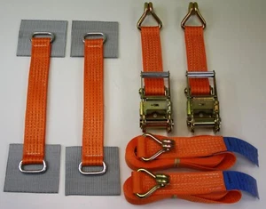 2x 4mtr recovery alloy wheel ratchet transporter trailer straps strop Orange - Picture 1 of 1