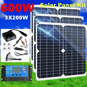 600W Watts Solar Panel Kit 12V 100A Battery Charger with Controller Caravan Boat - Picture 1 of 38