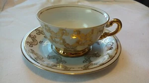 Vintage Mitterteich Bavaria Gold trim and design Tea Cup & Saucer - Picture 1 of 6