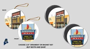 JANESVILLE MALL Ornament / Magnet Set - Vintage Defunct Shopping Dead Wisconsin - Picture 1 of 1
