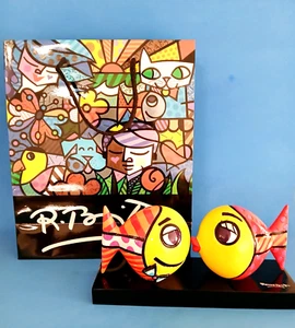 Romero Britto "Deeply In Love" Fisch Skulptur Retired Rare With Shopping Bag - Bild 1 von 9