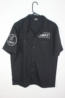 Spirit Halloween Swat Black Costume Shirt Adult Size M - Image 1 of 4