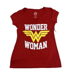 Wonder Woman Shirt LARGE Women Short Sleeve DC Comics Logo V Neck - Picture 1 of 8