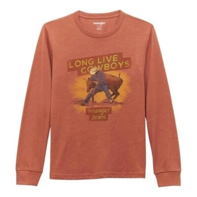 Camiseta gráfica Wrangler LG manga larga vida vaqueros secuoya para niños Foto 1 de 4