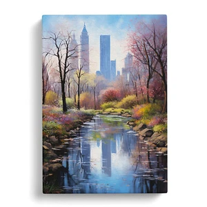 Central Park Realism Art Canvas Wall Art Print Framed Picture Decor Living Room - Picture 1 of 4