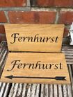 2 New Solid Oak House Customised Property Signs Fernhurst One With Arrow