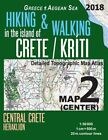 Hiking & Walking In The Island Of Crete/Kriti Map 2 (Center) Detailed Topogra...