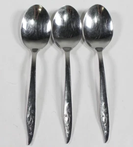 (3) Sears Misty Isle Table Place Soup Spoon Flatware Stainless Steel Replacement - Picture 1 of 6