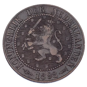 1898 Netherlands 2 1/2 Cent XF Condition KM #108.2 - Picture 1 of 4