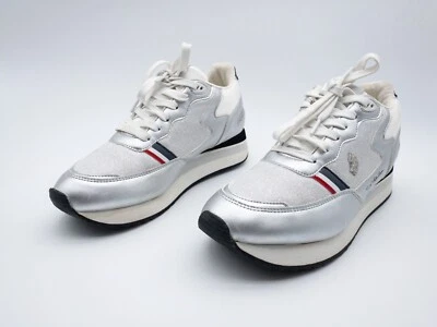 U.S.Polo Assn Donna Scarpe Tempo Libero Sneaker Argento Tgl 40 Eu Art.4425-95 - Immagine 1 di 4