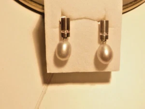 WG 585 Ohrstecker m. Süßwasserperle u. Brillanten 0,04 Karat - Bild 1 von 5