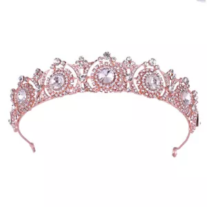 Princess Wedding Bridal Crystal Rhinestone Prom Hair Tiara Crown Headband - Picture 1 of 10