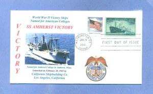 AMHERST VICTORY Ship named: Amherst College in Amherst, Mass, Color First Day PM - Picture 1 of 1